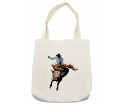 Cowboy Bucking Bull Western Tote Bag