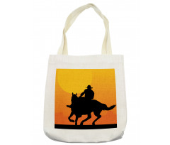 Silhouette of a Lone Rider Tote Bag