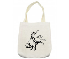 Cowboy Riding a Wild Bull Tote Bag