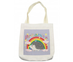 Rainbow Hedgehog Unicorn Tote Bag