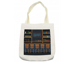 Bar Chairs Cocktail Bottles Tote Bag