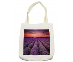 Lavender Field Sunset Tote Bag