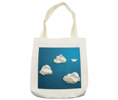 Plane Flying Between Polygons Tote Bag