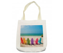 Colorful Wooden Deckchairs Tote Bag