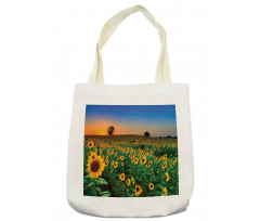 Flower Field at Sunset Tote Bag