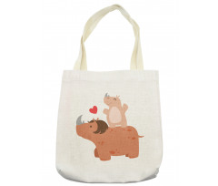 Mother and Calf with Heart Tote Bag