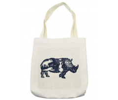 Woman and Animal Motifs Spots Tote Bag