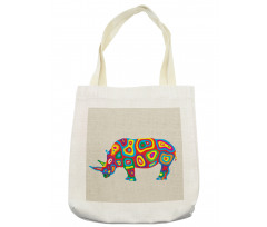 Rainbow Colored Motifs Animal Tote Bag