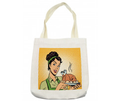 Woman with Cooked Chicken Tote Bag