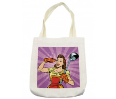 Retro Housewife Cooking Dinner Tote Bag