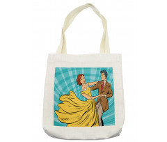 Dancing Romantic Retro Couple Tote Bag