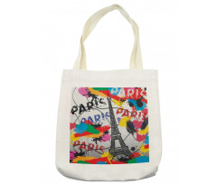 Contemporary Eiffel Tower Art Tote Bag