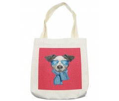 Hipster Dog Glasses Tote Bag