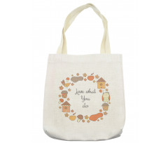 Warm Autumn Tones Cartoon Tote Bag