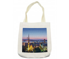 Famous Landmark Theme Tote Bag