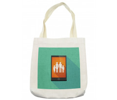 Cartoon Family Silhouette Tote Bag