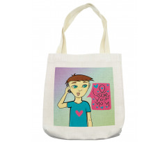 Boy Calling His Mother Tote Bag