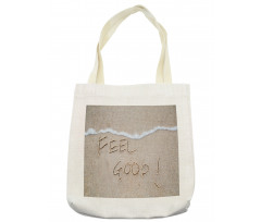 Text on Sand Beach Summer Tote Bag