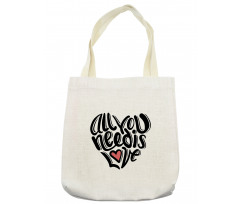 Hand-written Little Heart Tote Bag