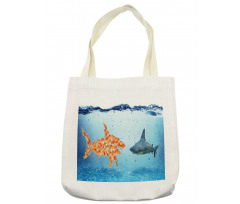 Fish Team up Against Shark Tote Bag