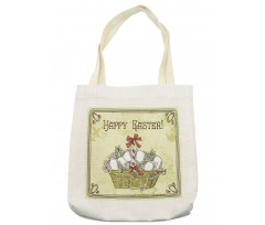 Vintage Ribbon Basket Eggs Tote Bag