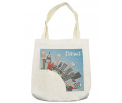 Detroit USA Skyline Art Tote Bag