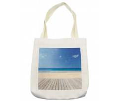 Wooden Decking Sea Tote Bag