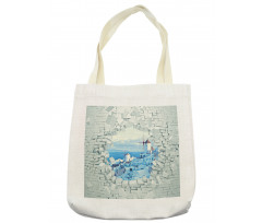 Breaking Wall Santorini Tote Bag