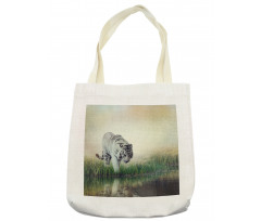 Albino Tiger Near a River Tote Bag