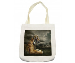 Jungle African Cat Clouds Tote Bag