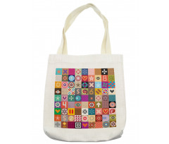 Multi Patterned Squares Tote Bag