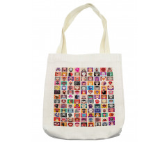 Cheerful Animated Portraits Tote Bag