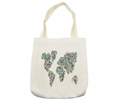 Photos Placed as World Map Tote Bag