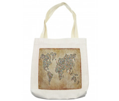 Vintage Collage World Map Tote Bag