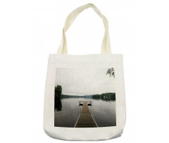 Calm Water Overcast Weather Tote Bag