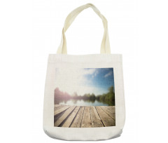 Grunge Wood Pier Blurred Photo Tote Bag