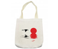 Goose Flying Alone Silhouette Tote Bag