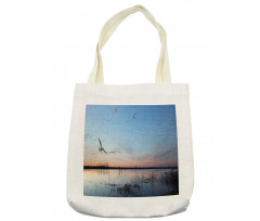 Geese Flying Across Wild Lake Tote Bag