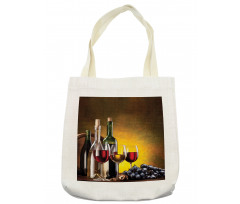 Grapes Bottles and Glasses Tote Bag