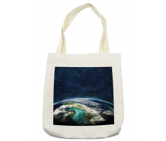 Nebula Earth and Stars Tote Bag