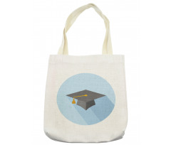 Cap on Blue Round Tote Bag