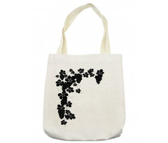 Monochrome Grape and Leafage Tote Bag