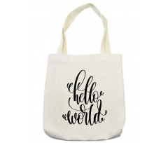 Hand Written Hello World Art Tote Bag