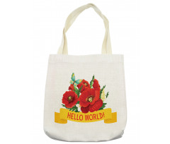 Hello World Spring Flowers Tote Bag