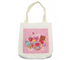 Heart Ice Cream Strawberry Tote Bag