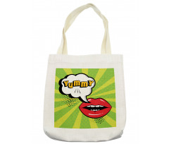 Retro Comic Balloon Lips Art Tote Bag