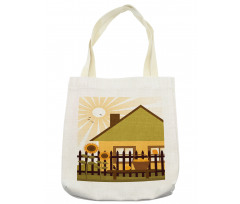 Cartoon House with Garden Tote Bag