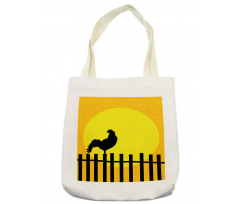 Rooster Silhouette Sunrise Tote Bag