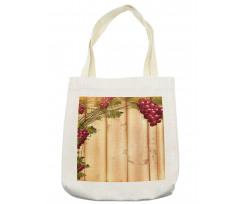 Grapes Wooden Illustration Tote Bag