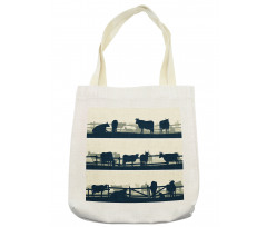 Farm Grazing Cows and Bulls Tote Bag